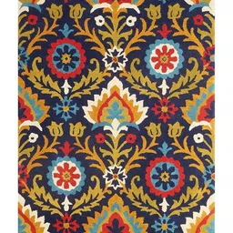 IMRA CARPET Blue Ethnic Motifs Woollen Carpet-image-37