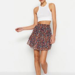 Trendyol Floral Printed Mini Layered Flared Skirt-image-102