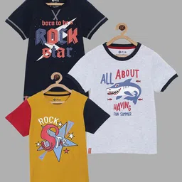 3PIN Boys Multicoloured & lilac hint 3 Printed T-shirt-image-38