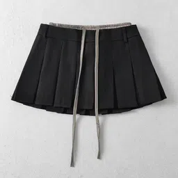 LULU & SKY Pleated Mini Skater Skirt-image-9