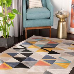 Safiya Carpet Beige & Yellow Geometric Hand-Tufted Woollen Carpet-image-30