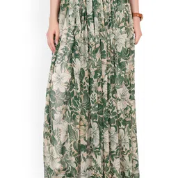 MINOS Floral Printed Flared Maxi Skirt-image-37