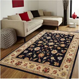IMRA CARPET Black & Brown Traditional Woollen Carpet-image-28