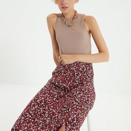 Trendyol Women Red Printed Midi A-Line Skirts-29