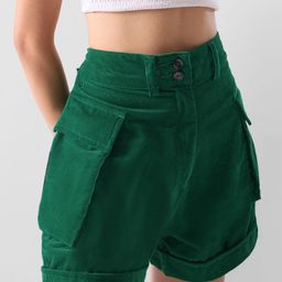 The Souled Store Women Green Mid Rise Shorts-image-9