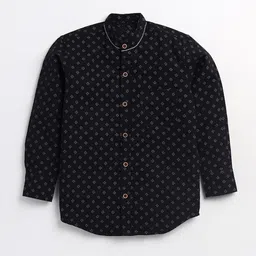 Toonyport Boys Black Printed Casual Shirt-image-4