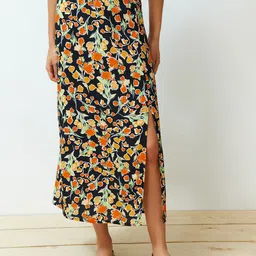 Trendyol Floral Printed A-Line Midi Skirt-58