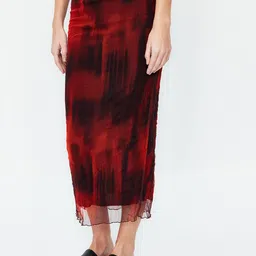 Trendyol Abstract Printed Midi Straight Skirt-image-33