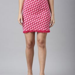 SHOWOFF Printed Pencil Mini Skirts-image-66