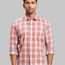 Parx Slim Fit Checked Cotton Casual Shirt-image-35