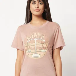 HOUSE OF S Women Typography Printed Relaxed Fit Cotton T-shirt-image-46