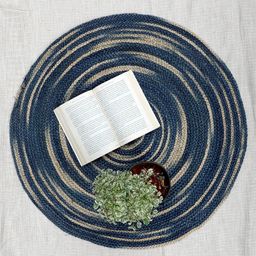 Art Avenue Doorknob Blue Round Jute Rug-image-96