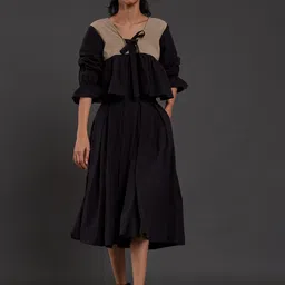 MATI Pure Cotton Pleated Midi Skirt-image-58