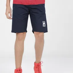 HIGHLANDER Men Navy Blue & Red Colourblocked Slim Fit Shorts-11