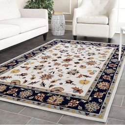 IMRA CARPET White & Red Floral Handmade Woollen Carpet-picture-34