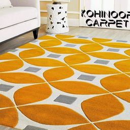 IMRA CARPET Gold-Toned Floral Woollen Carpet-picture-33