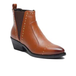 Bruno Manetti Women Tan Brown Chelsea Boots-image-84