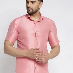 Kaifoo Men Casual Silk Shirt-image-63