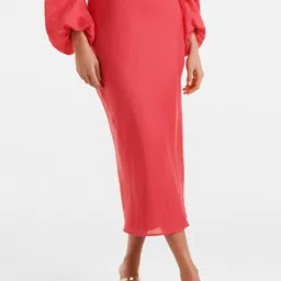 Forever New Linen Pencil Midi Skirt-image-5