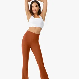 JC Collection Women Rust Orange Solid Antimicrobial Tights-picture-14