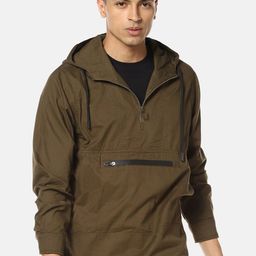 Campus Sutra Men Olive Green Outdoor Tailored Hooded Jacket-picture-23