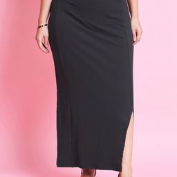 Purple Feather Pencil Maxi Plus size Skirts-image-97
