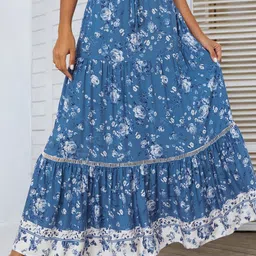 StyleCast Printed  Flared Maxi Skirt-picture-13