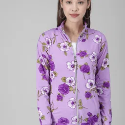 BAESD Floral Printed Stand Collar Tailored Jacket-21