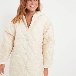 Trendyol Women Beige Longline Quilted Jacket-40
