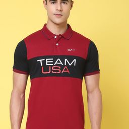 Rodamo Typography Printed Polo Collar Slim Fit T-shirt-image-28