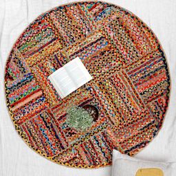 Art Avenue Maze Brown & Red Round Jute Rug-6