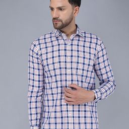 TQS Men Gingham Checked Casual Shirt-image-7
