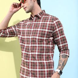 HIGHLANDER Slim Fit Tartan Checks Casual Shirt-picture-49