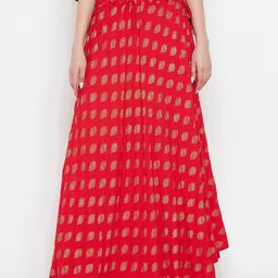 Clora Creation Foil Printed Flared Maxi Skirt-picture-10
