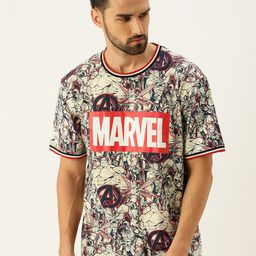 VEIRDO Marvel Avengers Printed Pure Cotton Oversize T-shirt-image-17