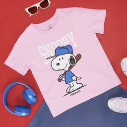 Pantaloons Junior Girls Snoopy Printed Cotton T-shirt-76