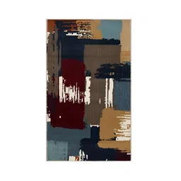 Sapana Carpet-Mats Maroon & White Abstract No Shredding Carpet-26