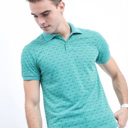 HIGHLANDER Men Printed Polo Collar Slim Fit T-shirt-image-54
