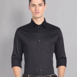 AD By Arvind Spread Collar Formal Shirt-image-82