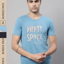 VIMAL JONNEY Pack Of 2 Printed Cotton Slim Fit T-shirt-image-28
