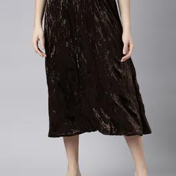 SHOWOFF Flared Midi Length  Skirt-image-7