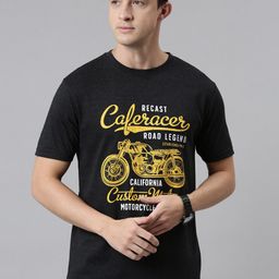 recast Men Grey & raisin black Typography Printed Bio Finish T-shirt-image-99