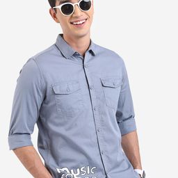 KETCH Slim Fit Solid Cotton Casual Shirt-image-99