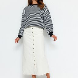 Trendyol Pure Cotton Straight Skirts-image-33