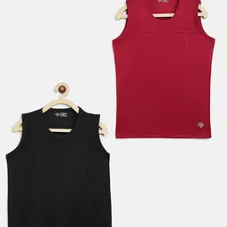 CHIMPRALA Pack of 2 Boys Maroon & Black Solid Polyester Moisture Wicking T-shirt-image-67