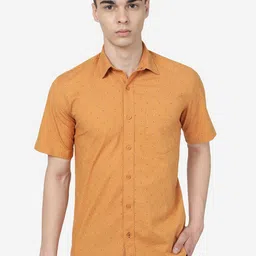 JADE BLUE Micro Ditsy Printed Spread Collar Pure Cotton Slim Fit Casual Shirt-image-52