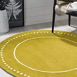 Safiya Carpet Gold-Toned & White Geometric Woollen Carpets-image-59