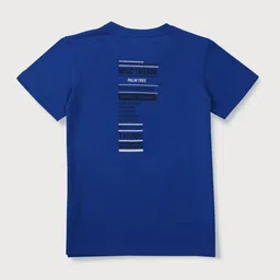 Palm Tree Boys Navy Blue Typography Printed Cotton T-shirt-image-69