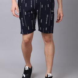 Rodamo Men Navy Blue Printed Slim Fit Sports Shorts-image-28