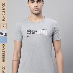 VIMAL JONNEY Pack Of 2 Printed Cotton Slim Fit T-shirt-image-92